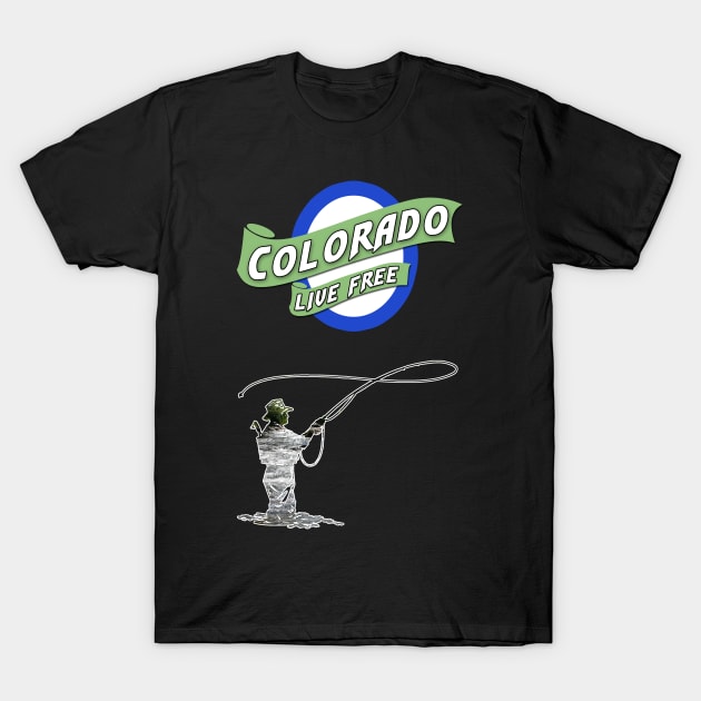 Colorado Fly Fishing T-Shirt by Random77